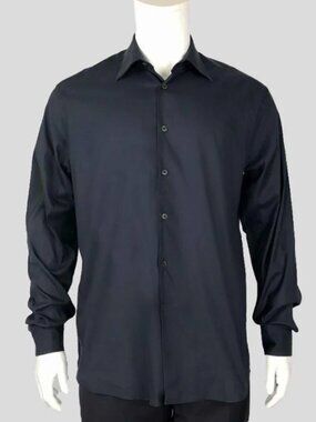 Prada Men's Navy Blue Tailored Dress Shirt | Size 41 IT / 16 US | Slightly Worn